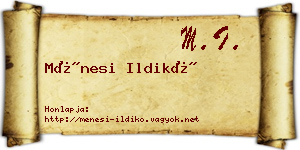 Ménesi Ildikó névjegykártya